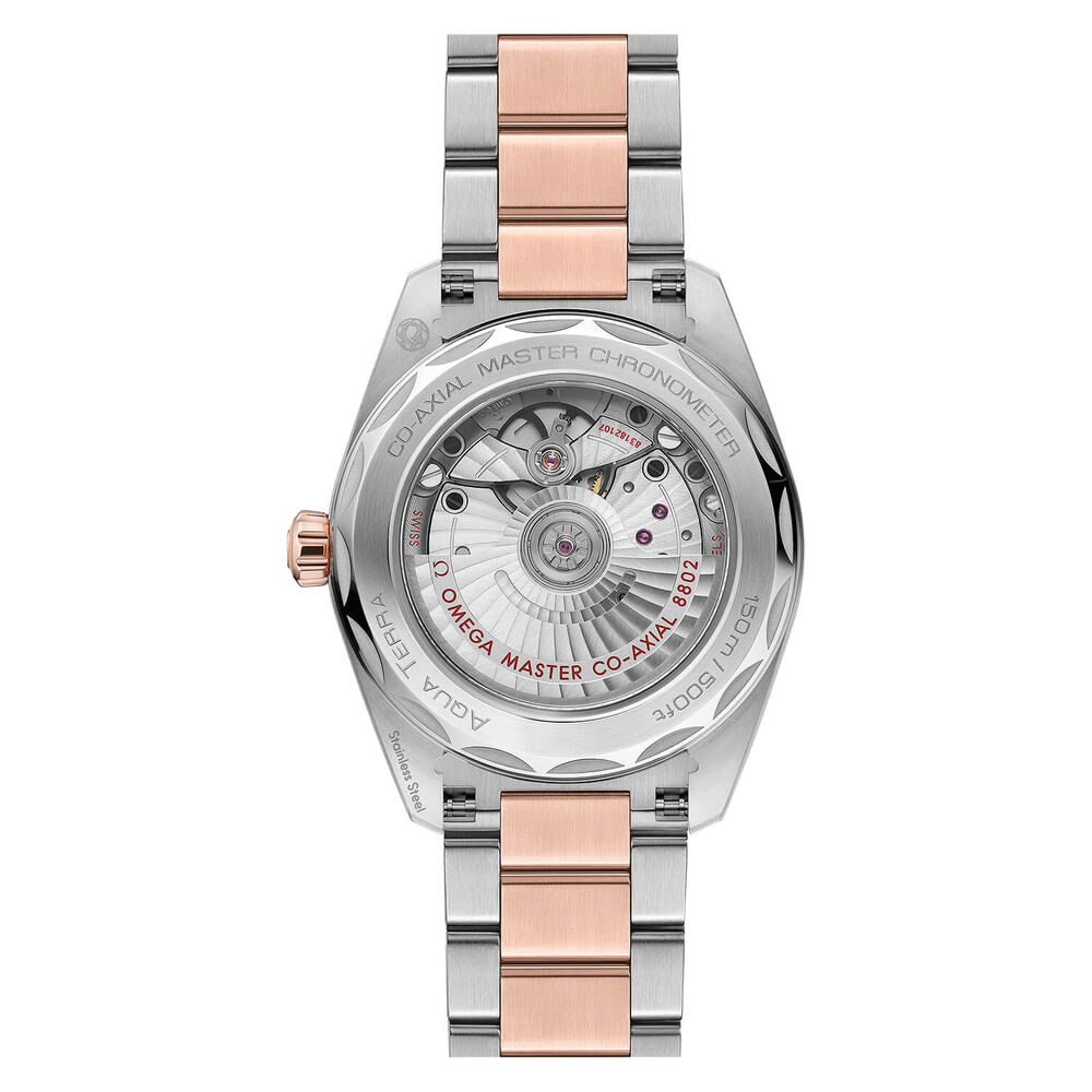 OMEGA Seamaster Aqua Terra 38mm Olive Dial Rose Gold & Steel Case Bracelet Watch image number 1