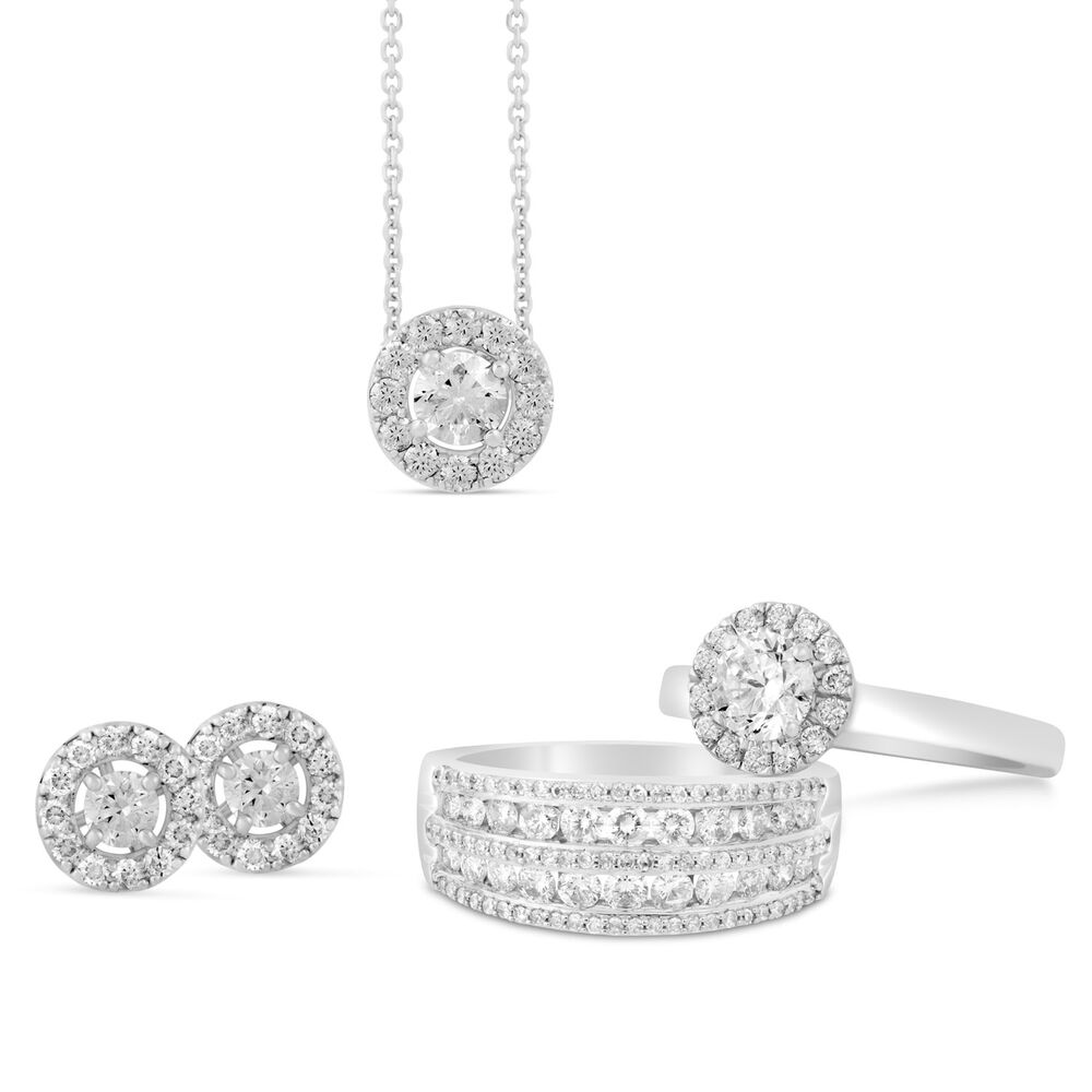Timeless Diamonds Platinum 0.80 carat diamond halo engagement ring image number 9