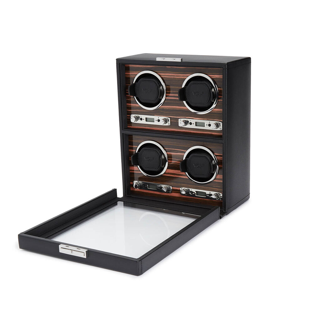 WOLF ROADSTER 4pc Black Watch Winder image number 1