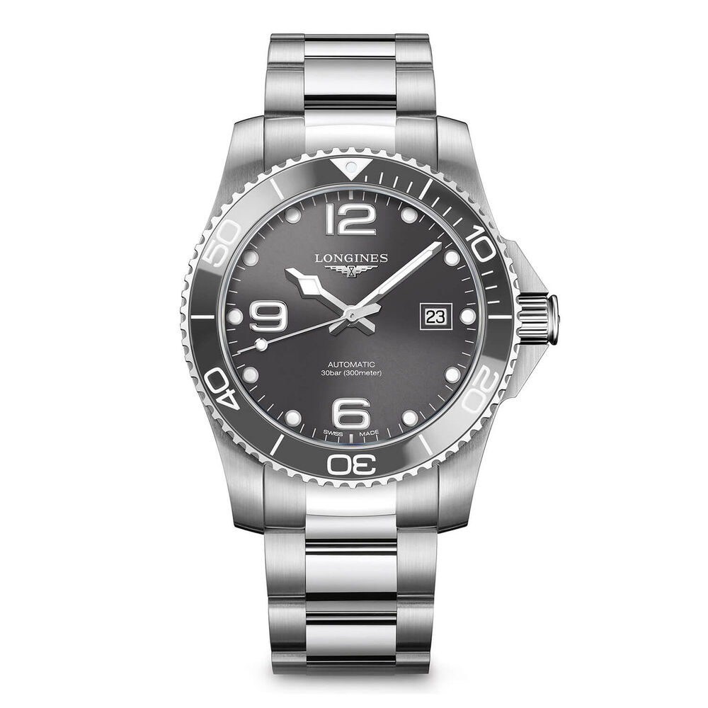 Longines HydroConquest Grey Dial Steel Bracelet Men's Watch image number 0