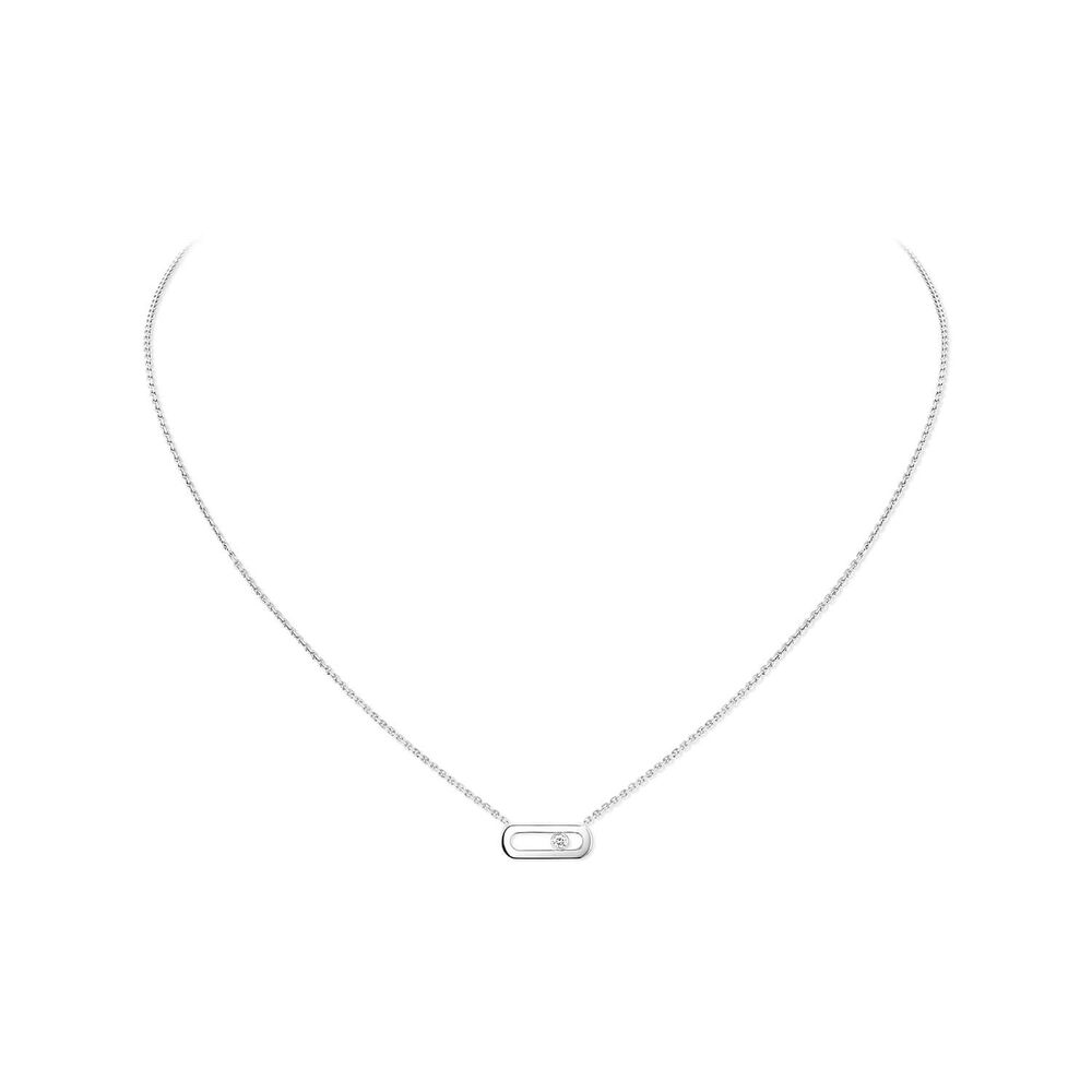 Messika Move Uno 0.02ct Diamond White Gold Necklace