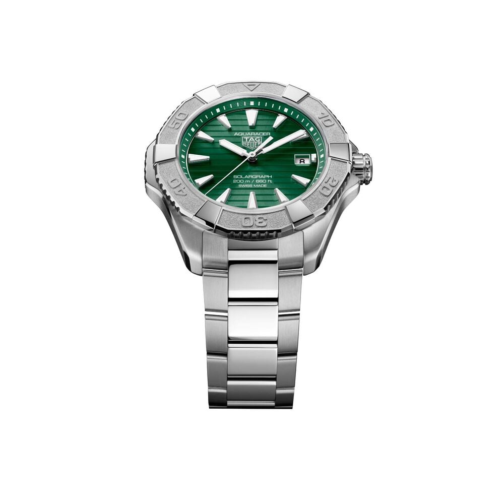 TAG Heuer Aquaracer Professional Solargraph 200 40mm Green Dial Steel Bracelet Watch