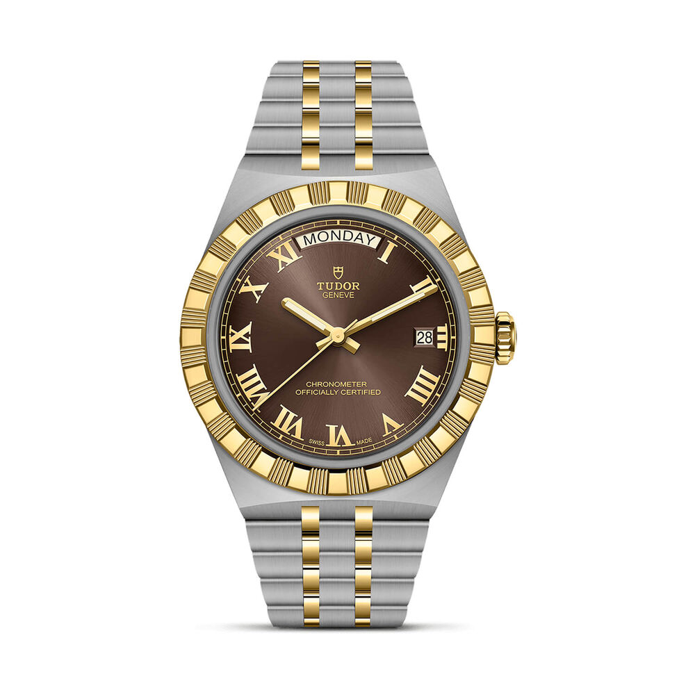 TUDOR Royal 40mm Brown Dial Stainless Steel & Yellow Gold Bracelet Watch