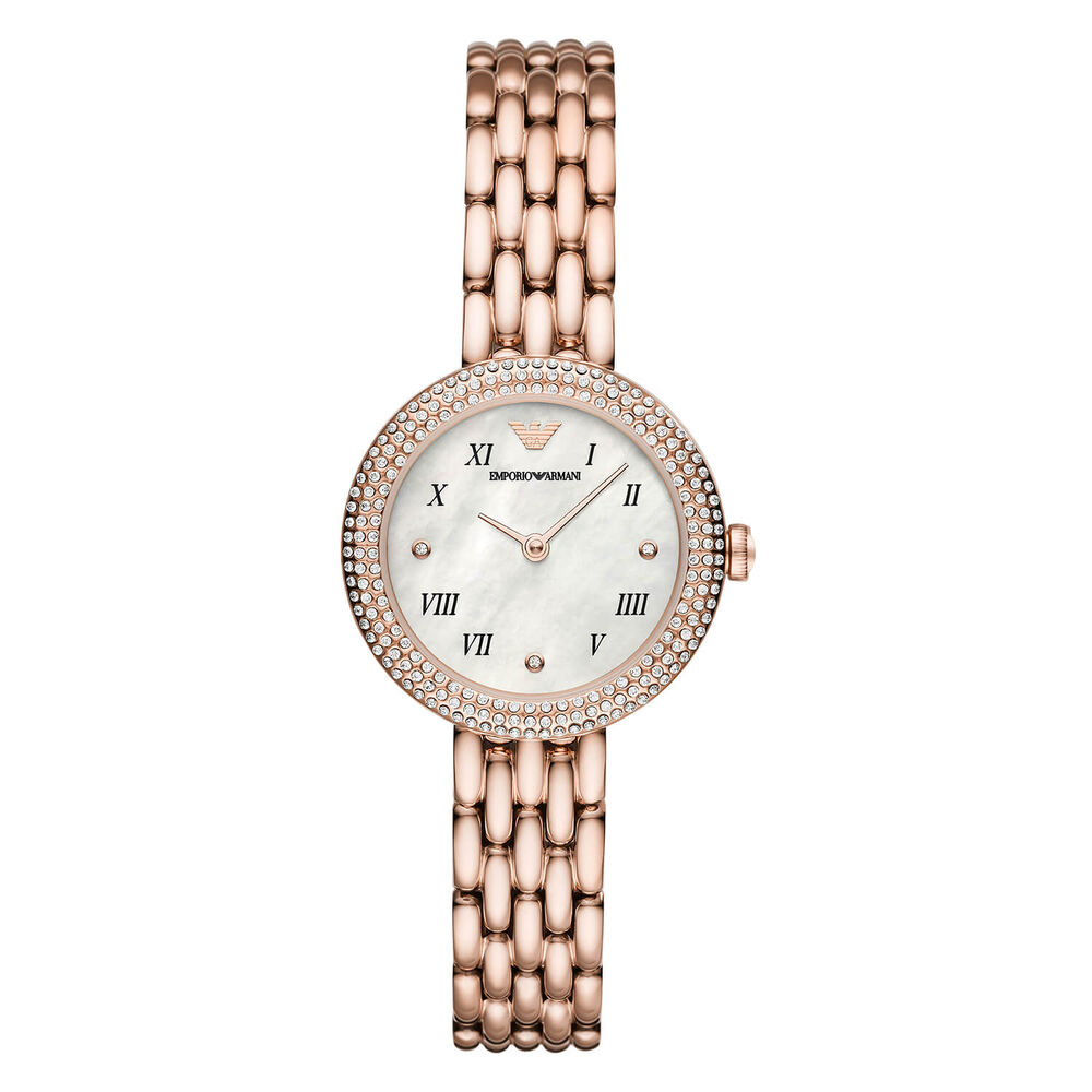 Emporio Armani Rosa 30mm Quartz White Dial Rose Gold PVD Case Bracelet Watch image number 0