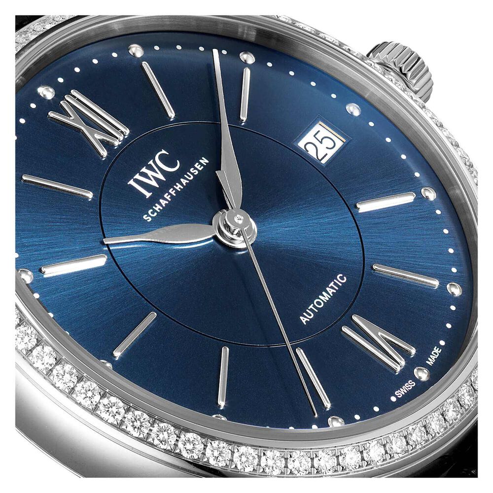 IWC Schaffhausen Portofino Automatic 37 Blue Dial Strap Watch image number 3