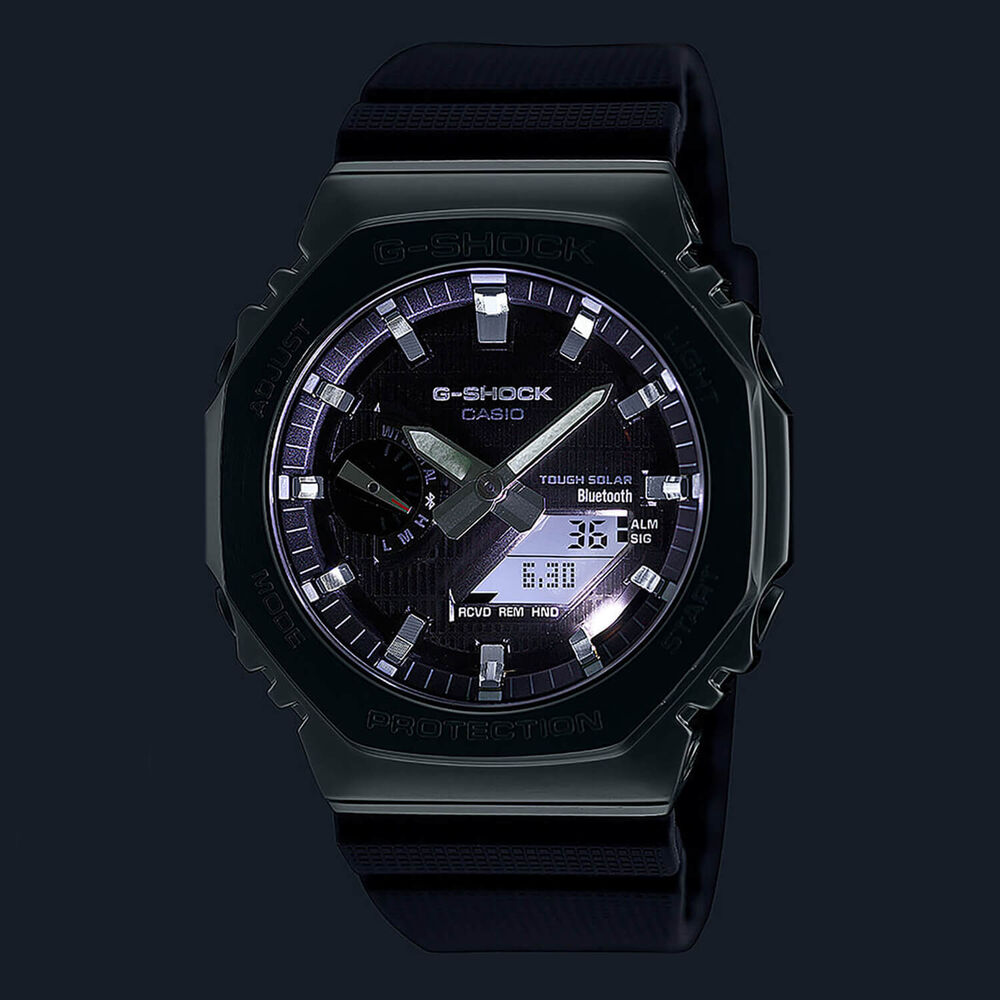G-SHOCK Metal Covered 49.3mm Dial Black Resin Strap Watch image number 5