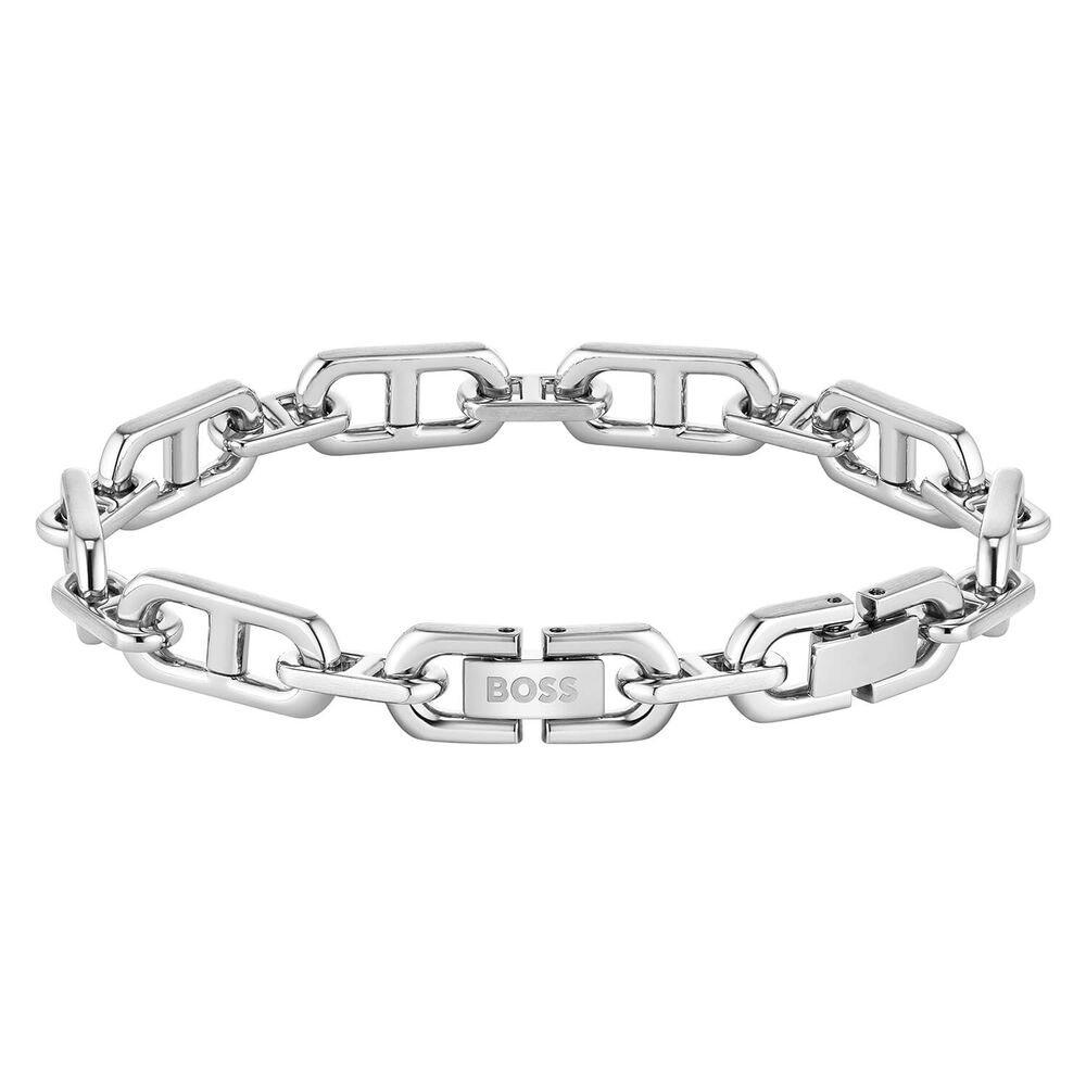 BOSS Kode Brushed & Polished Chain Steel Bracelet image number 3