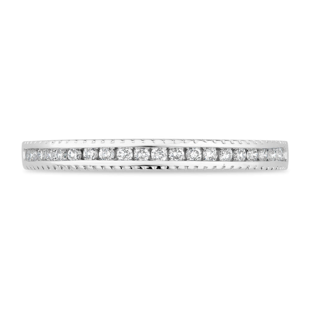 9ct White Gold 0.16ct Diamond Beaded Edge Eternity Ring