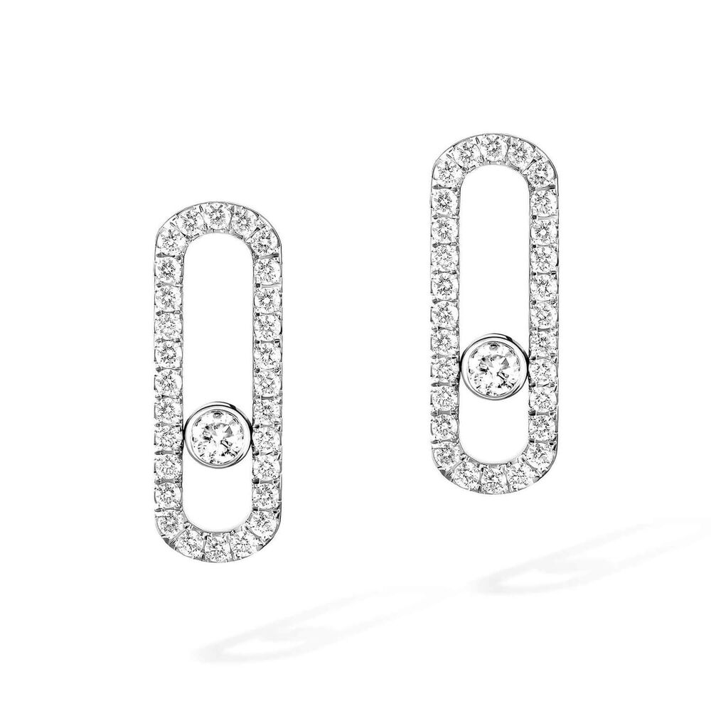 Messika Move Uno 0.66ct Diamond White Gold Stud Earrings