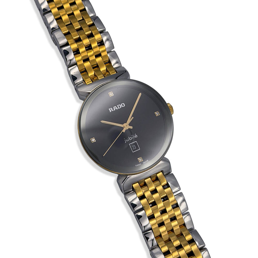 Pre-Owned Rado Florence 30mm Quartz Black Diamond Dot Dial Steel & Yellow Gold Bracelet Watch