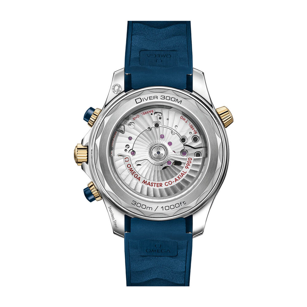 Omega Seamaster Diver 300 Chrono Blue Dial Mens Blue Bracelet Watch