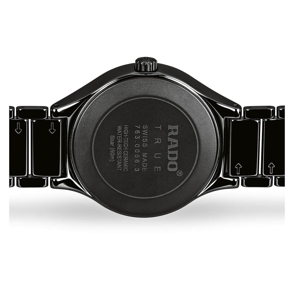 Pre-Owned Rado True 40mm Black Dial Diamond Dots Ceramic Bracelet Watch image number 4