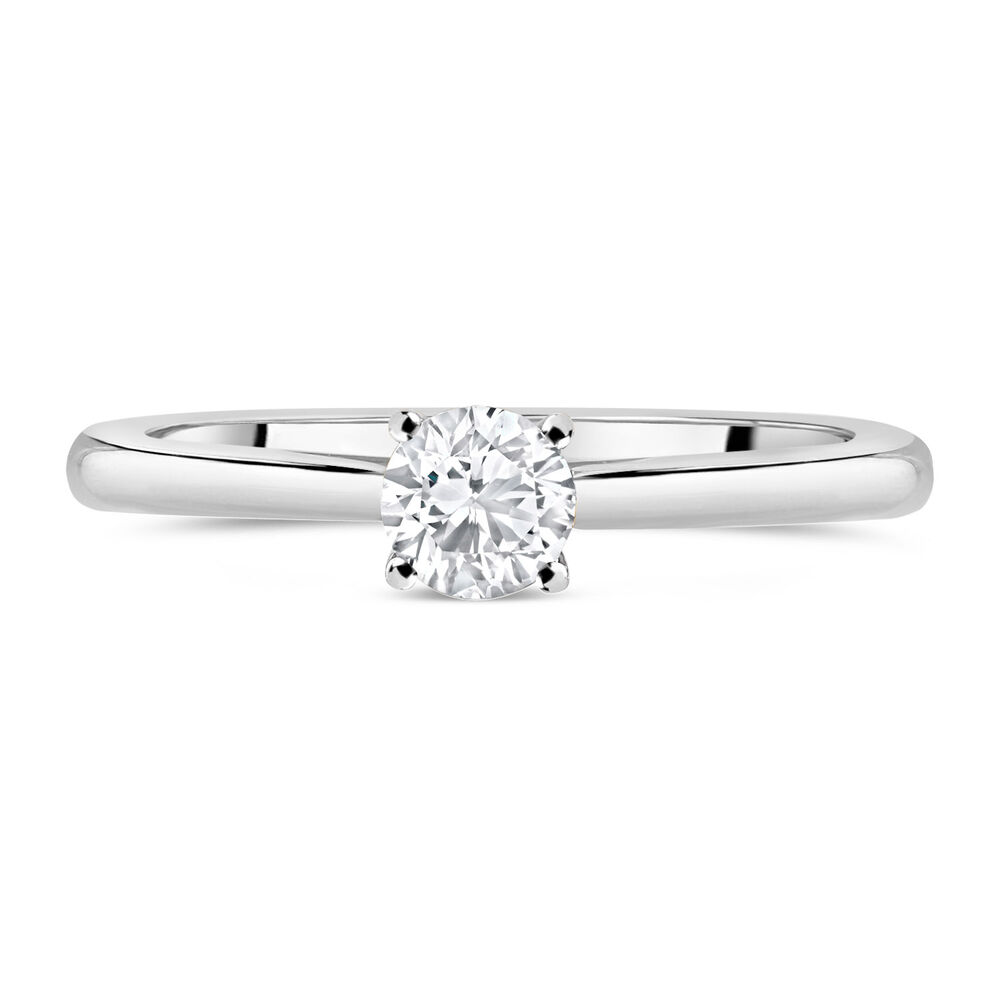 18ct White Gold 0.33ct Round Diamond Tulip Setting Ring