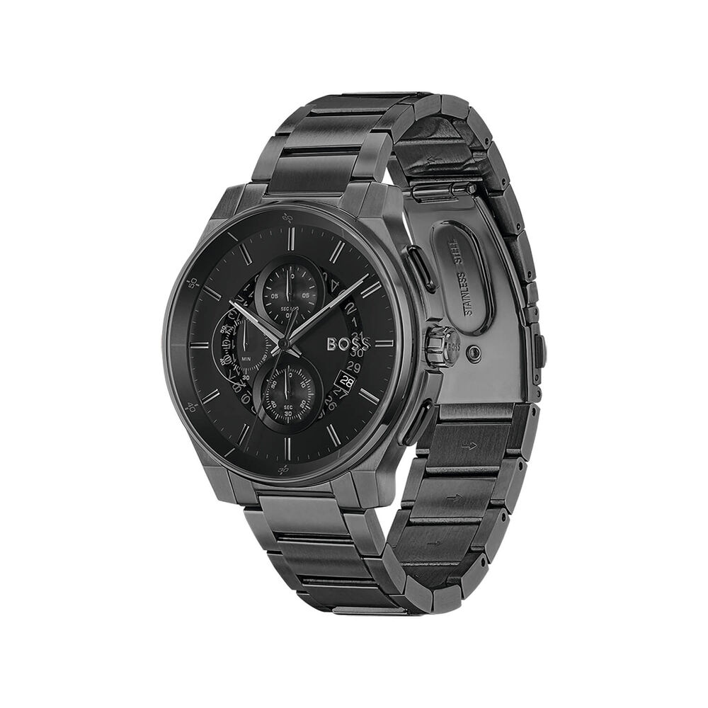 BOSS Peak 2.0 Chronograph 45mm Black Dial Steel Bracelet Watch image number 2