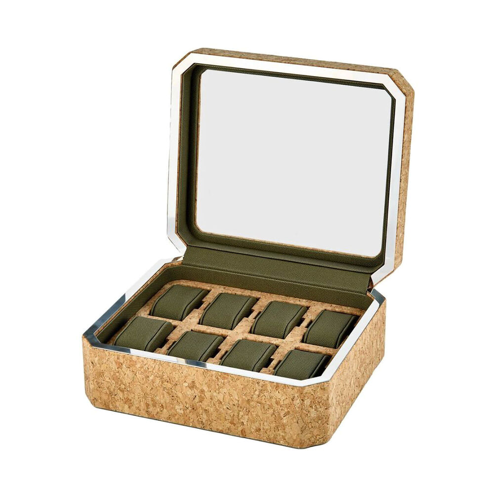 WOLF Cortica Natural Cork 8 Pc Watch Box