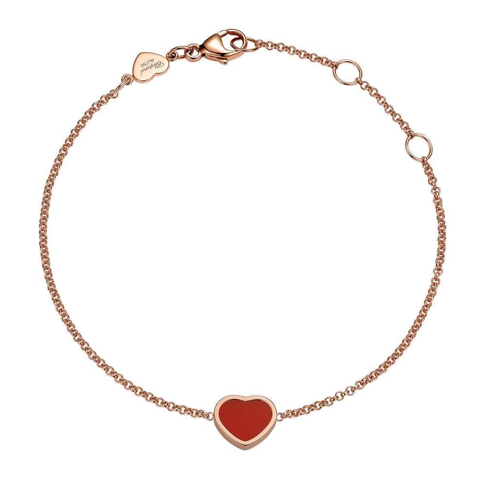Chopard My Happy Hearts Red Carnelian Rose Gold Bracelet