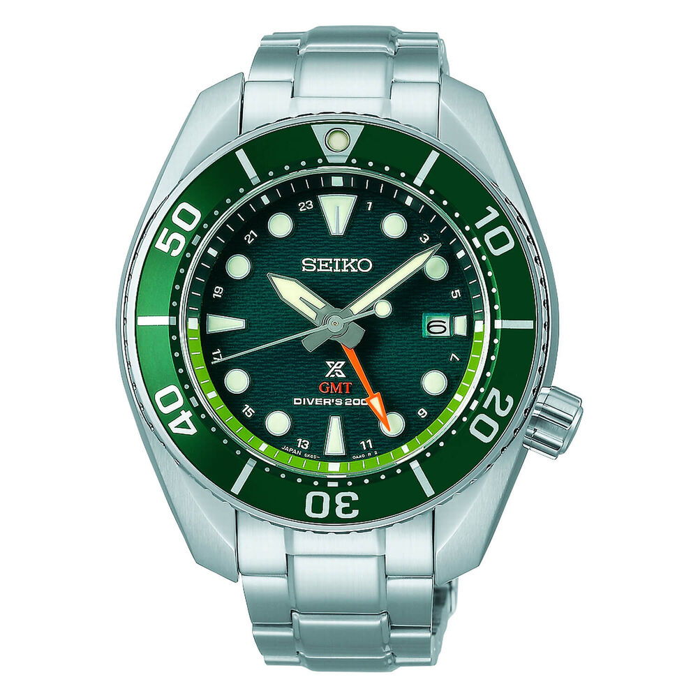 Seiko Prospex Sumo Diver GMT 45mm Green Dial Stainless Steel Case Watch