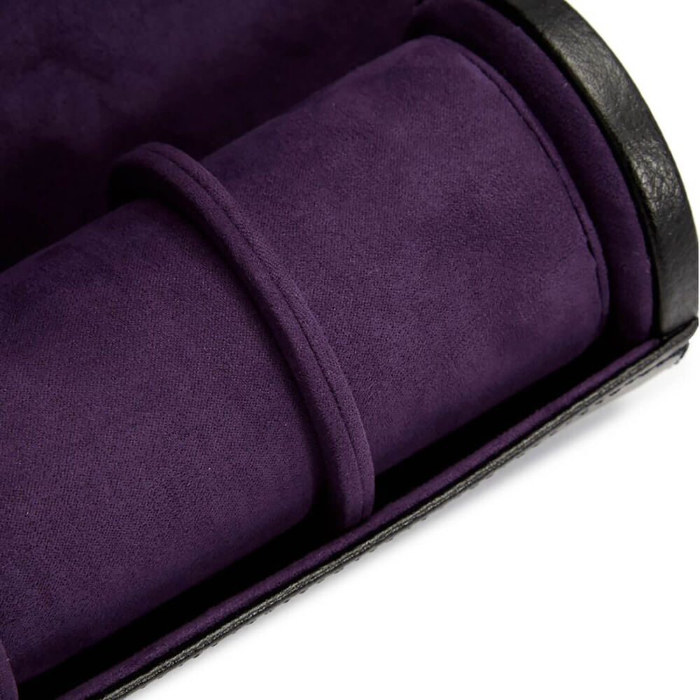 WOLF Blake Black & Purple Triple Watch Roll With Capsule