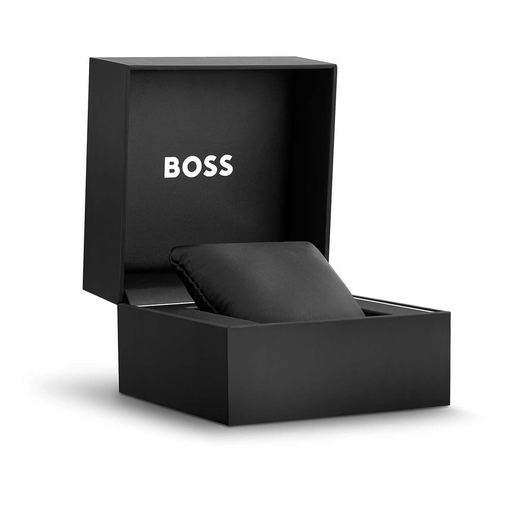 BOSS Candor 41mm Black Dial Leather Strap Watch image number 4