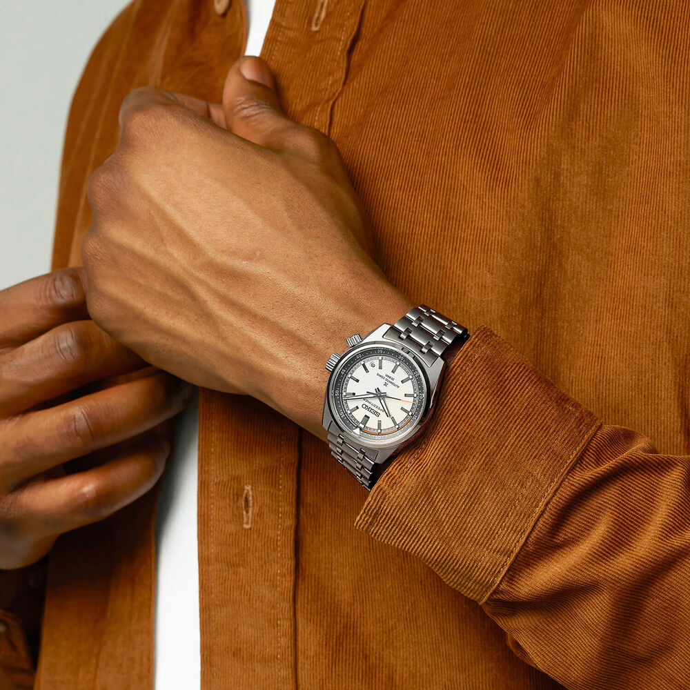 Seiko Speedtimer 6R ‘Compact Countdown’ Grey-White Contrast 39.5mm Dial Steel Bracelet Watch image number 5