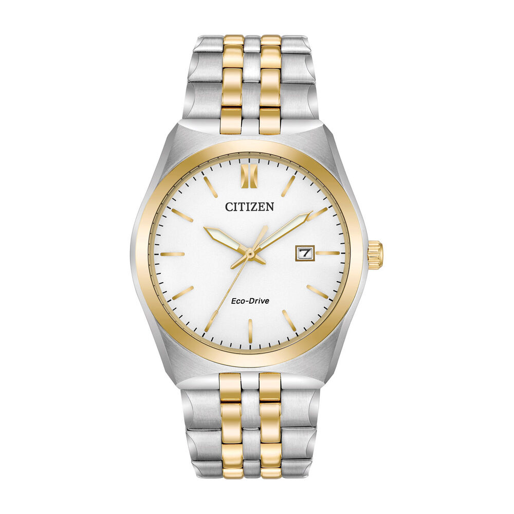 Citizen Eco-Drive White Dial Gold Tone Stainless Steel Bracelet Watch