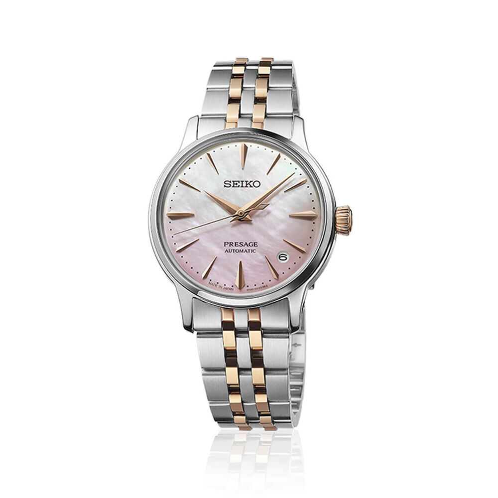 Seiko Presage &lsquo;Springtime&rsquo; Cocktail Time Limited Edition 34mm Pink Dial Steel Bracelet Watch image number 0