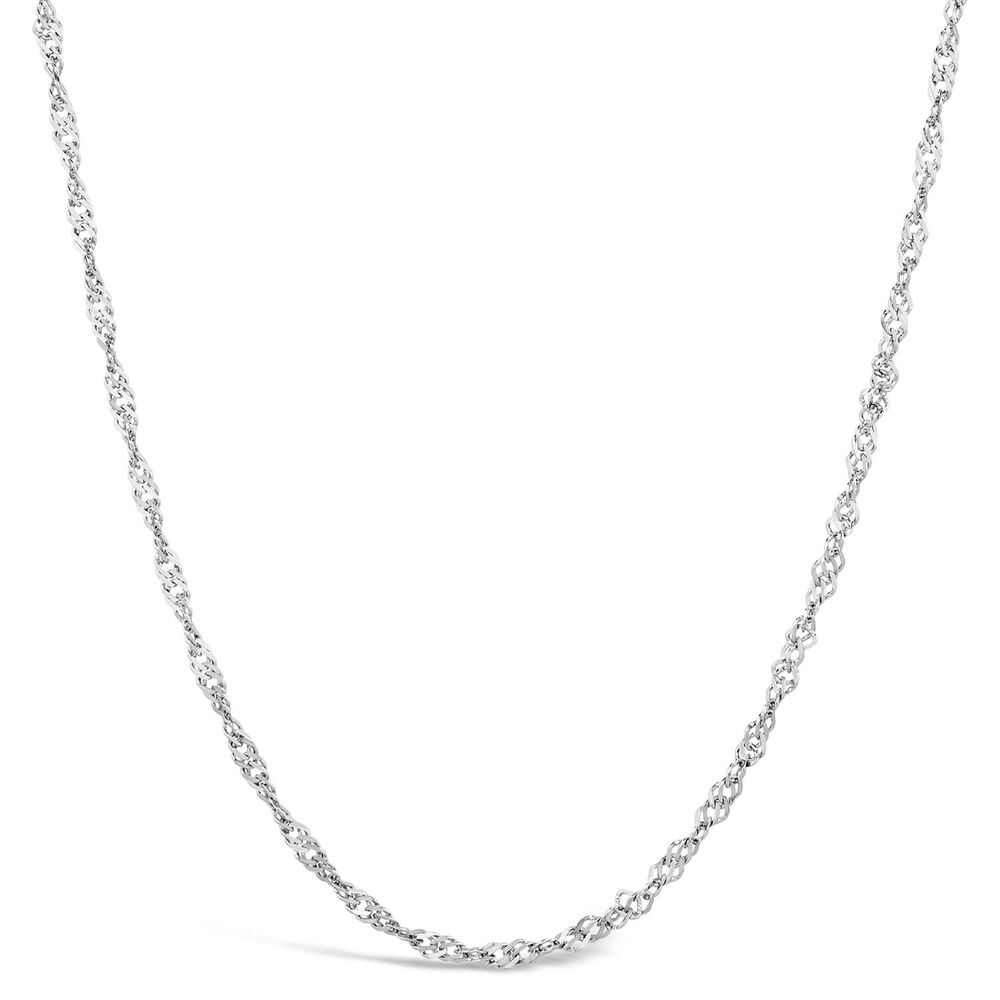 9ct White Gold Sparkle Sing 18' Chain Necklace