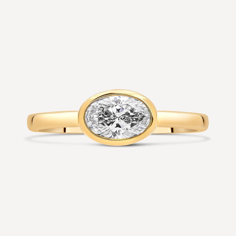 Born Orbit 9ct Yellow Gold Lab Grown 1ct Oval Diamond Ring