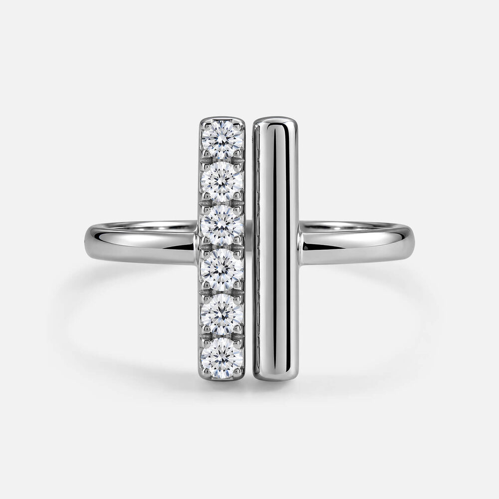 Born Axis Sterling Silver 0.30ct Lab Grown Diamond Split Ring