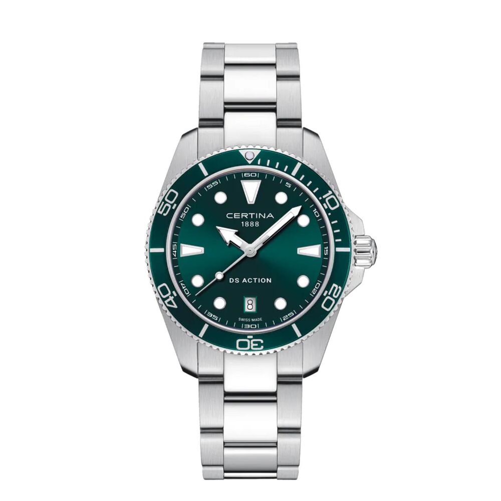 Certina DS Action 40mm Green Dial Stainless Steel Bracelet Watch