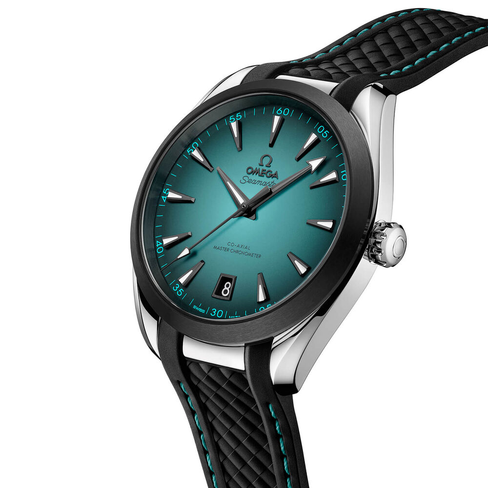 OMEGA Seamaster Aqua Terra 150M 41mm Turquoise Dial Rubber Strap Watch