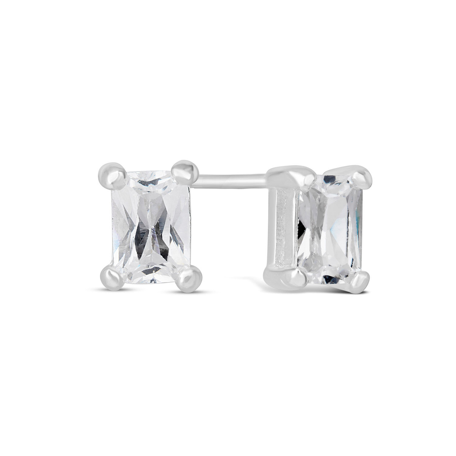 Cubic zirconia emerald cut earrings sales