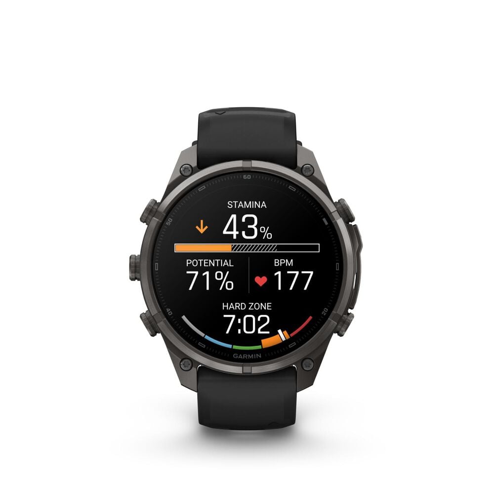 Garmin fenix 9 Pro 47mm Carbon Gray DLC Titanium Black/Pebble Grey Silicone Strap Watch