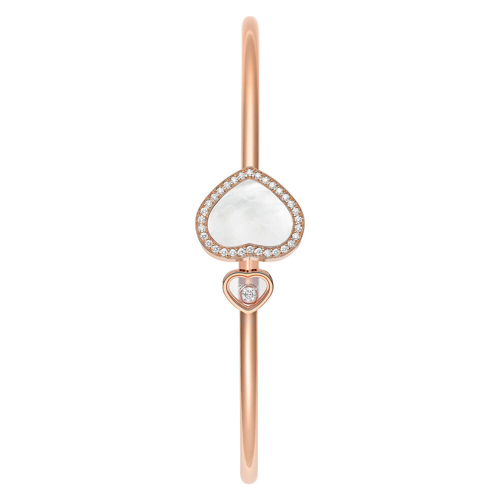 Chopard Happy Hearts Rose Gold Diamonds Mother of Pearl Heart Bangle