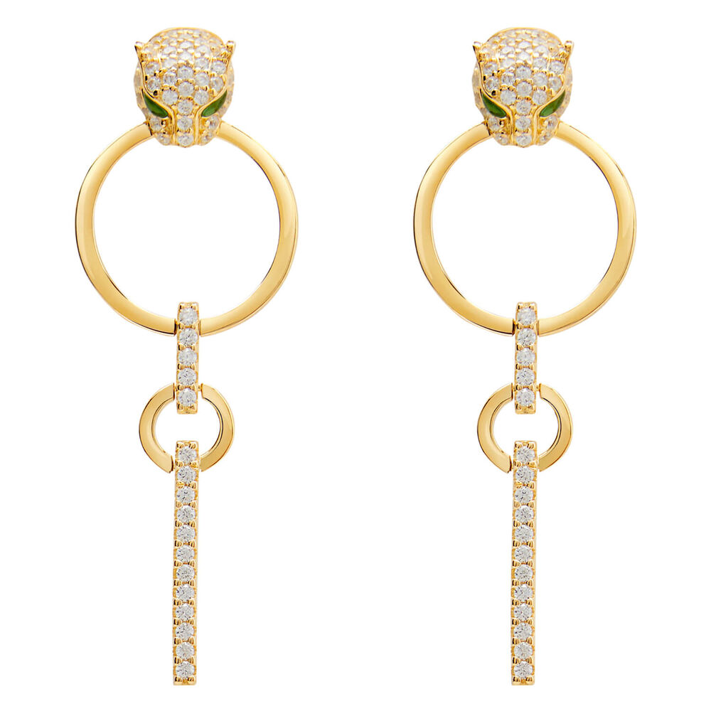 CARAT* London Maumau Yellow Gold Vermeil Drop Earrings image number 0