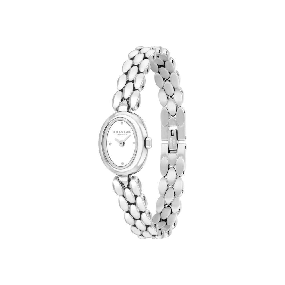 Coach Sammy 18x22.5mm White Dial Steel Bracelet Watch