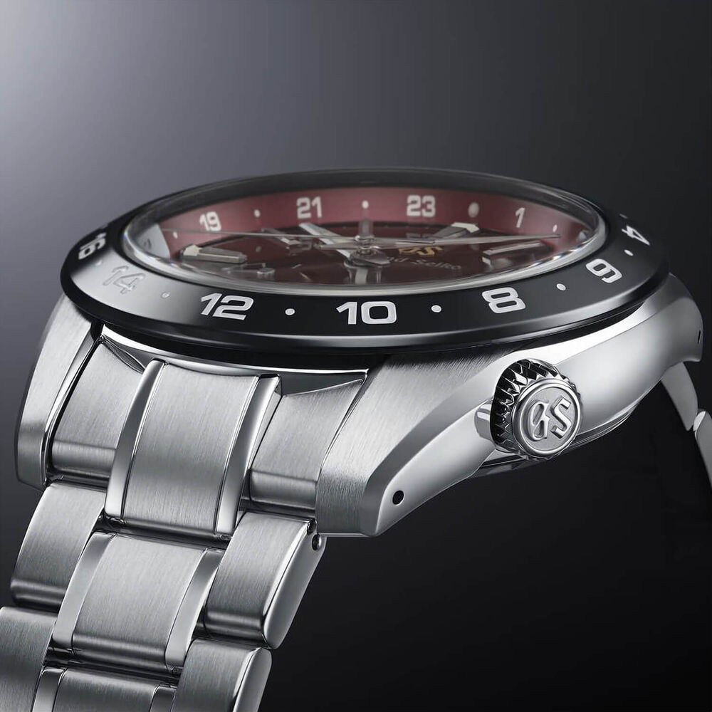Grand Seiko ‘Hotaka Peaks’ Morning Glow Spring Drive GMT 40.5mm Red Dial Steel Bracelet Watch image number 3