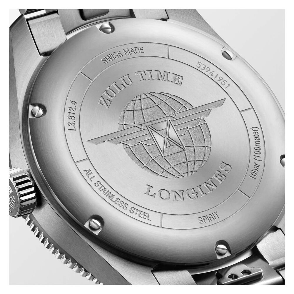 Pre-Owned Longines Spirit Zulu Time 42mm Blue Dial & Bezel Steel Bracelet Watch image number 6