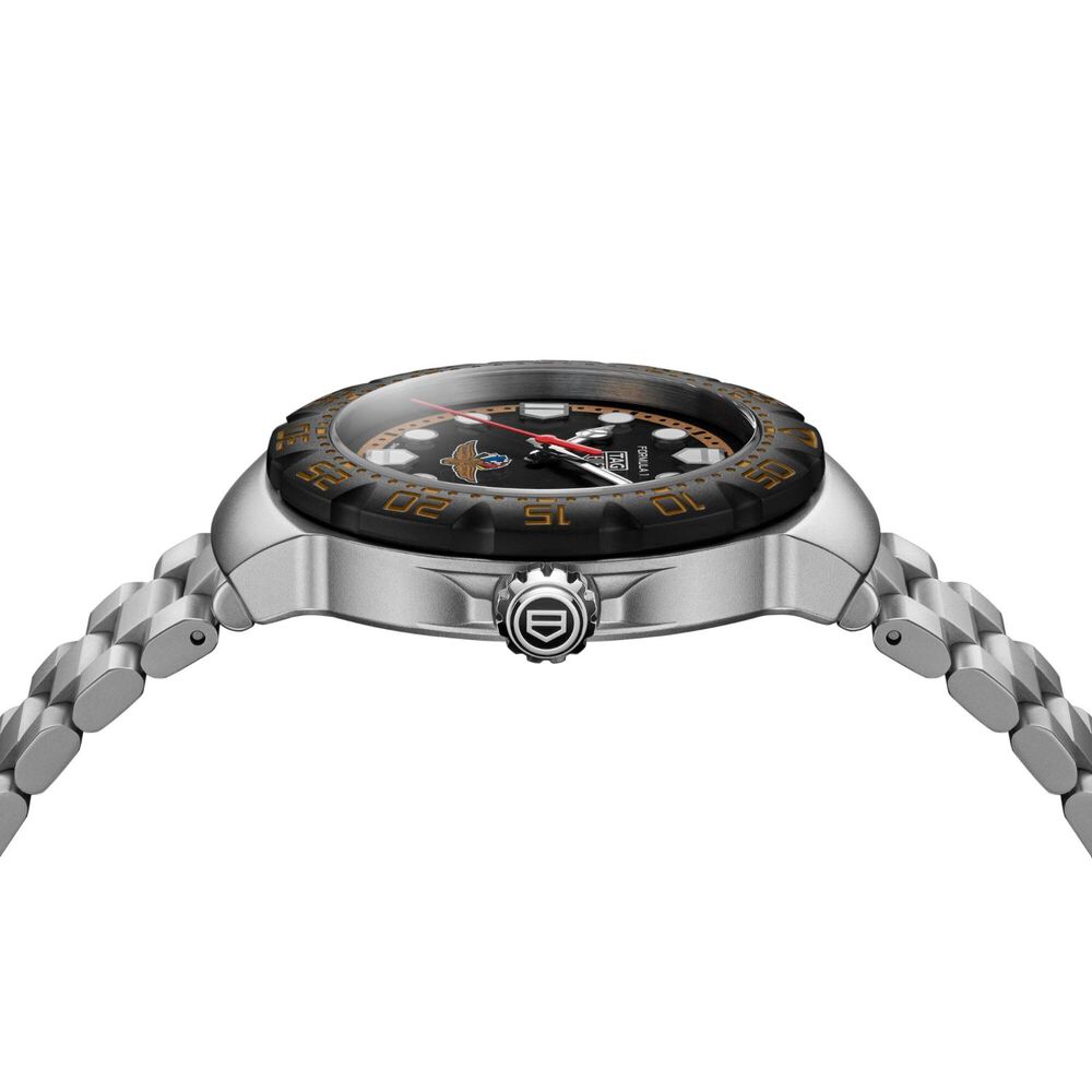 TAG Heuer Formula 1 Solargraph x Indy 500 38mm Black & Brown Dial Steel Bracelet Watch