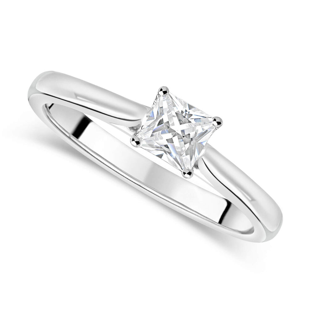 Platinum 0.40ct Princess Diamond Orchid Setting Ring
