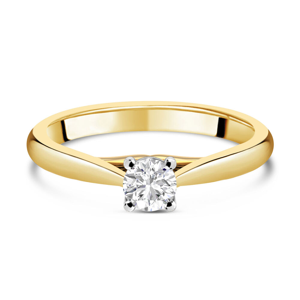 18ct Yellow Gold 0.40ct Round Diamond Orchid Setting Ring image number 4