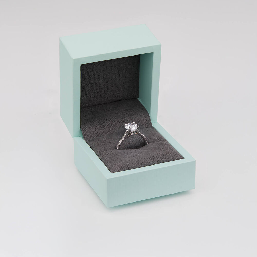 Born Platinum Lab Grown 1.70ct Round Brilliant Solitaire & Diamond Sides Ring image number 4