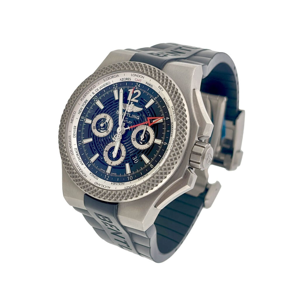 Pre-Owned Breitling Bentley GMT Light Body 49mm Black Dial Rubber Strap Watch image number 1