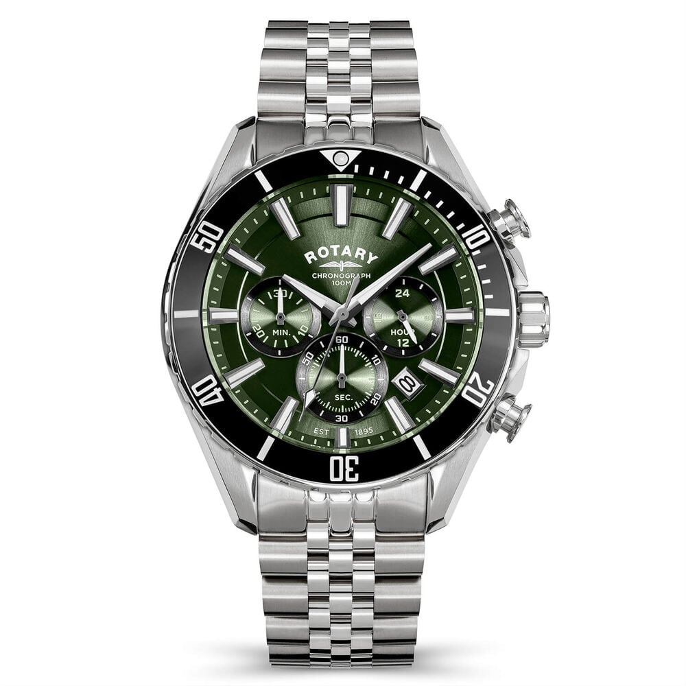 Rotary Apex 100 Chronograph 42mm Green Dial Stainless Steel Bracelet Watch