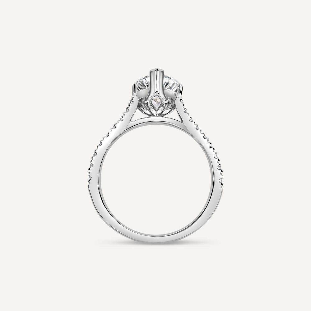 Born Platinum Lab Grown 1.70ct Pear Solitaire & Diamond Sides Ring image number 3
