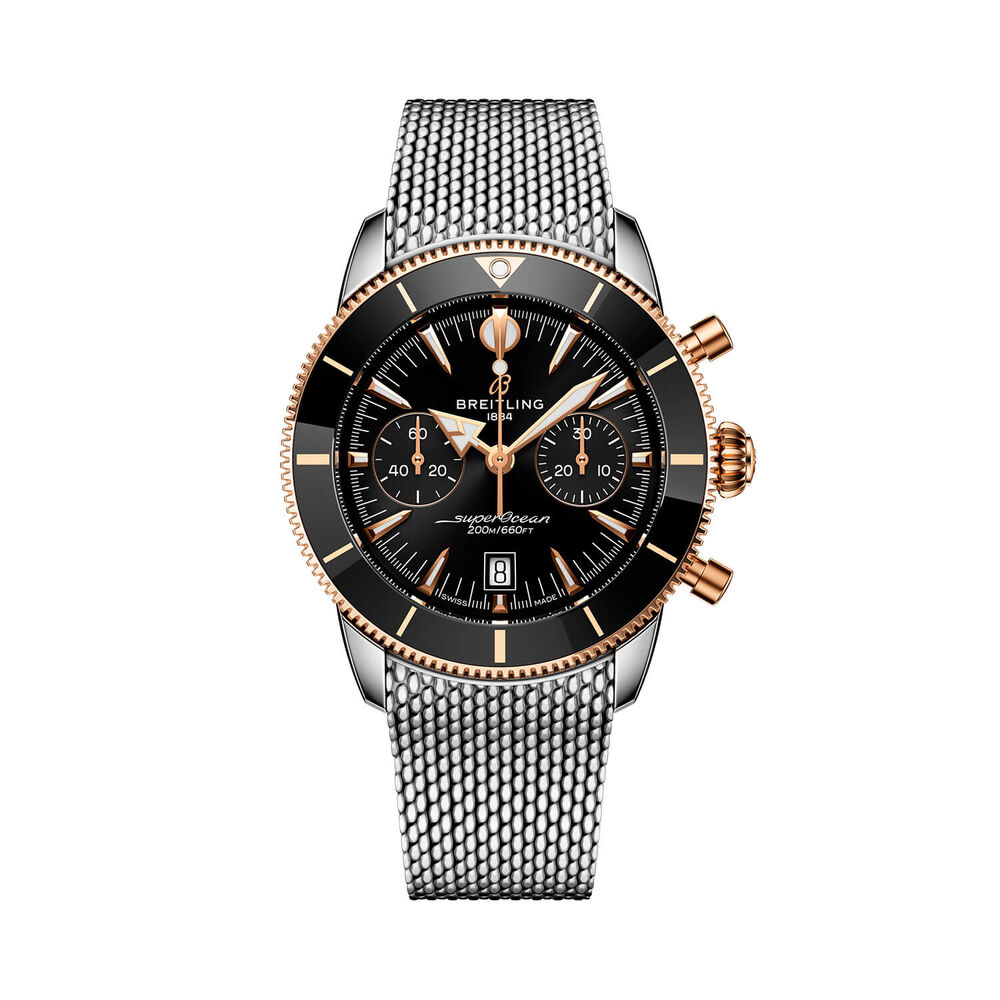 Breitling Superocean Heritage B01 Chronograph 42mm Black Dial 18k Red Gold Case Bracelet Watch image number 0