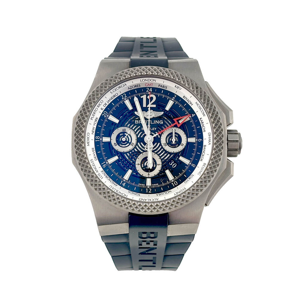 Pre-Owned Breitling Bentley GMT Light Body 49mm Black Dial Rubber Strap Watch