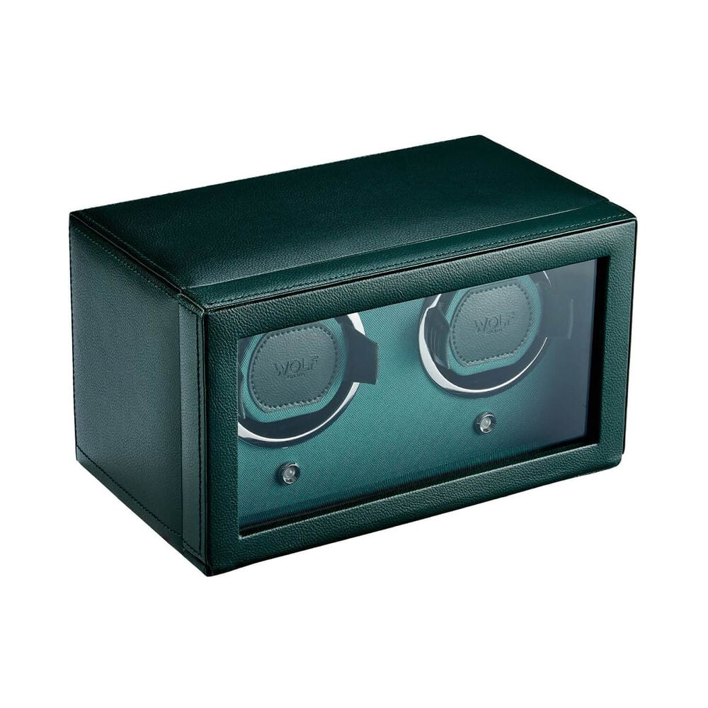 WOLF Cub Green Double Watch Winder With Cover