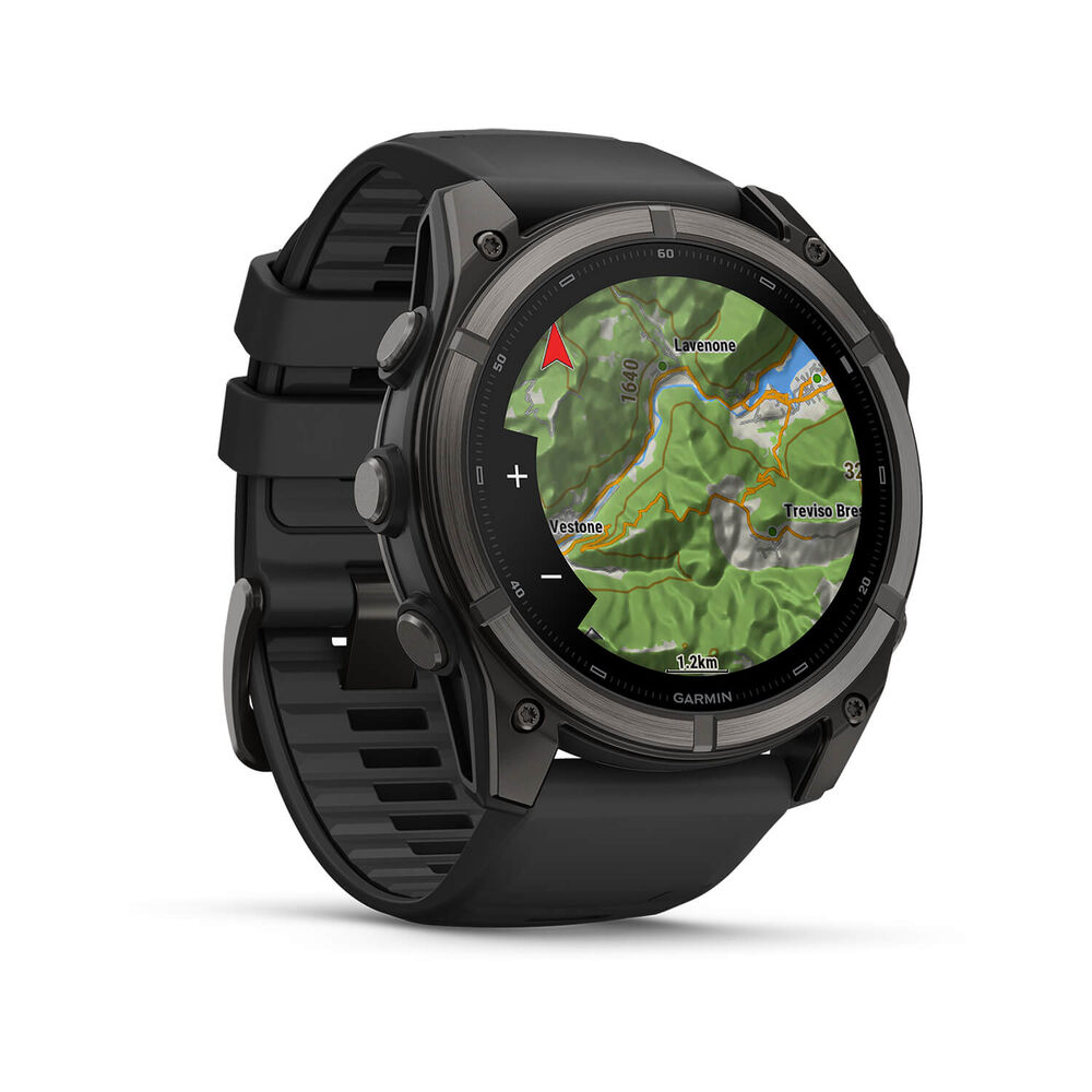 Garmin fenix 9 51mm Carbon Grey DLC Titanium Black Silicone Strap Watch