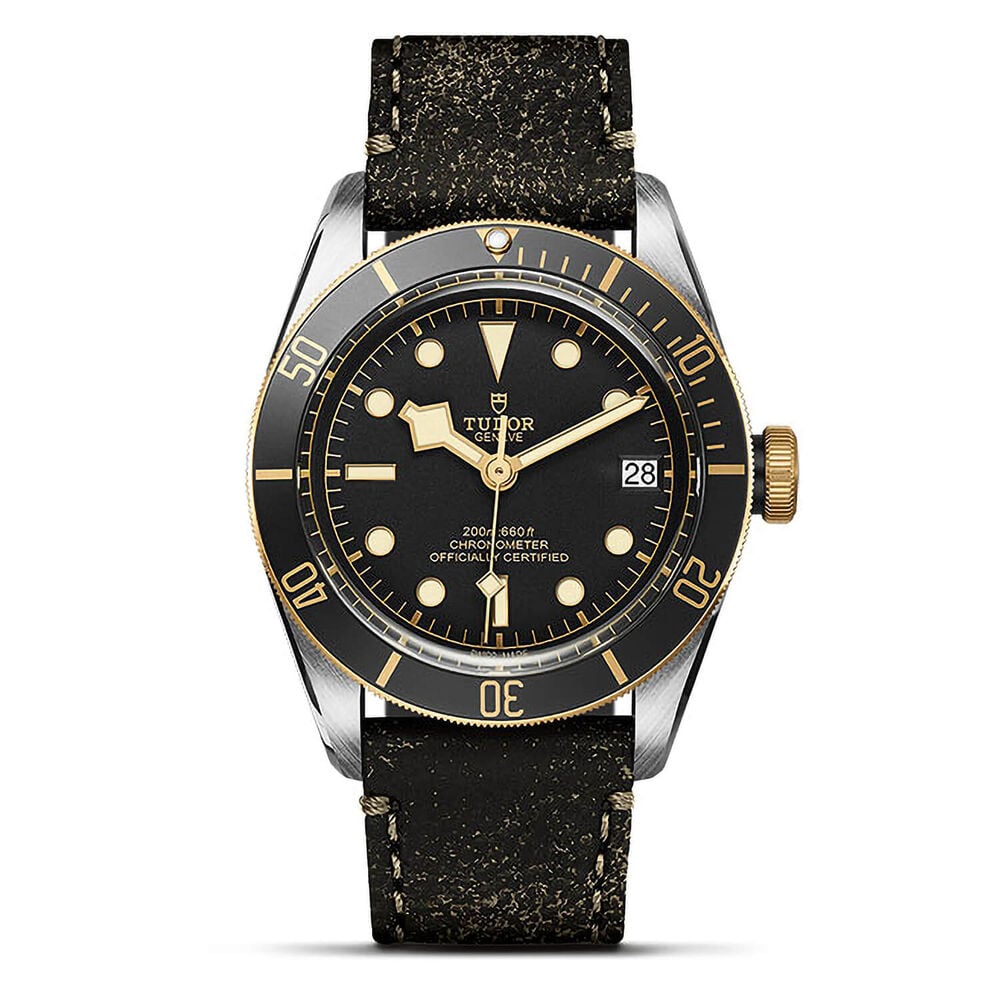 TUDOR Black Bay S&G Steel and Gold Black Leather Men's Watch image number 0